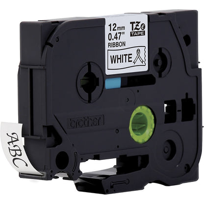Fita Brother TZE-R231 12mm Preto sobre Cetim Branco - Impressorajato